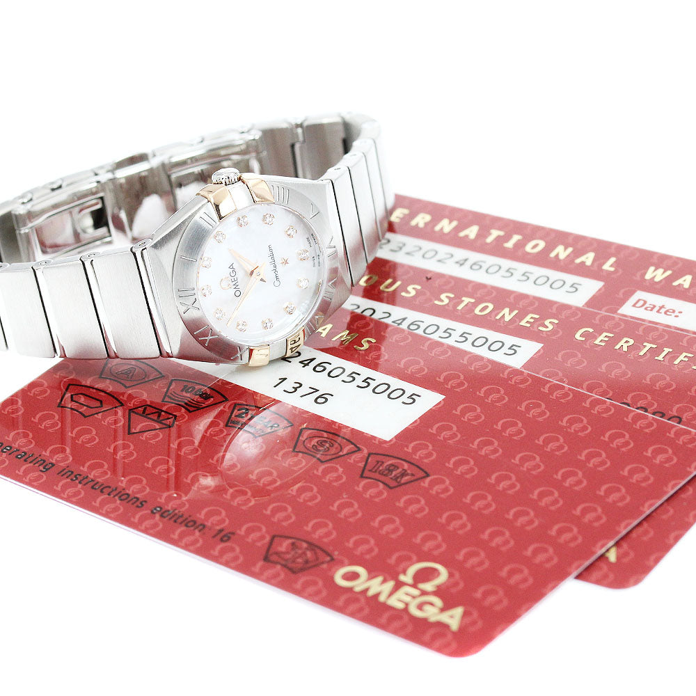 OMEGA Constellation 123.20.24.60.55.005 12P diamond White shell Dial Quartz Ladies Watch_958796