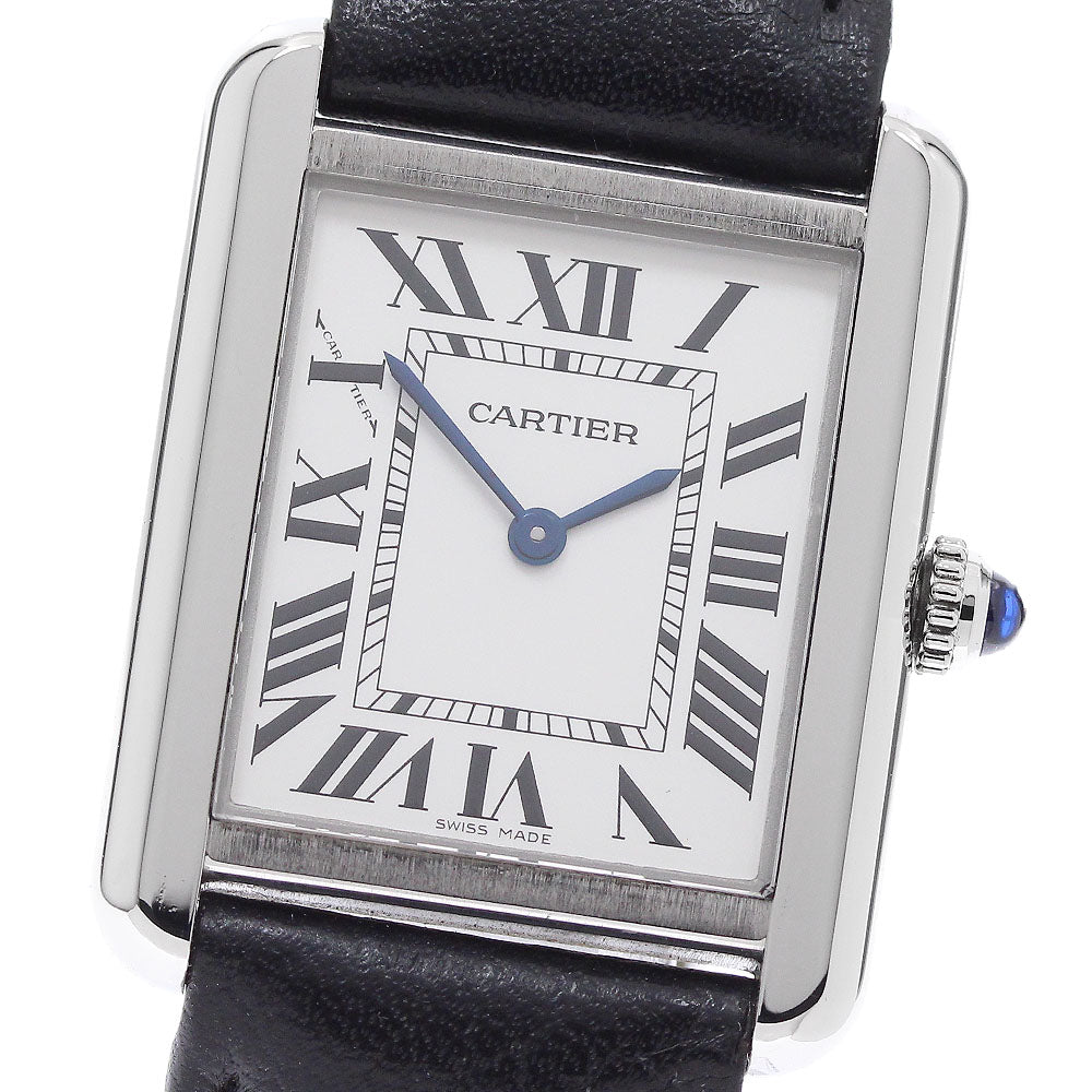 CARTIER Tank solo SM WSTA0030 Silver Dial Quartz Ladies Watch_958816