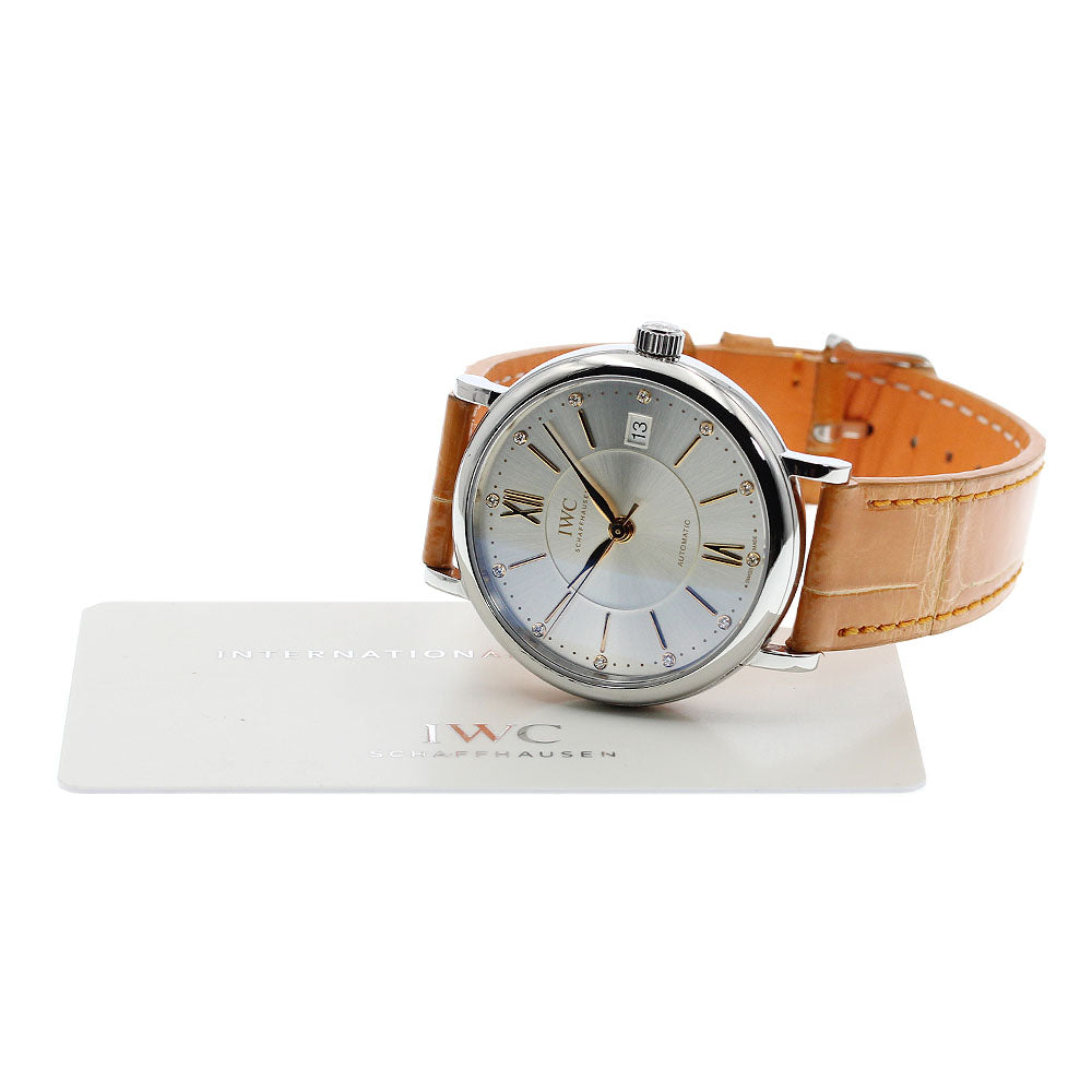 IWC SCHAFFHAUSEN Portofino IW458101 12P diamond date Silver Dial Automatic Boy's Watch_958862