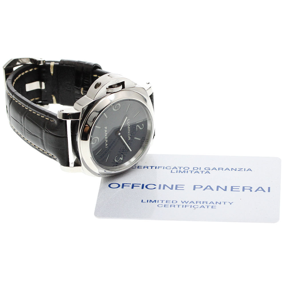 PANERAI Luminor base PAM00219 Left hand black Dial Hand Winding Men's Watch_958872