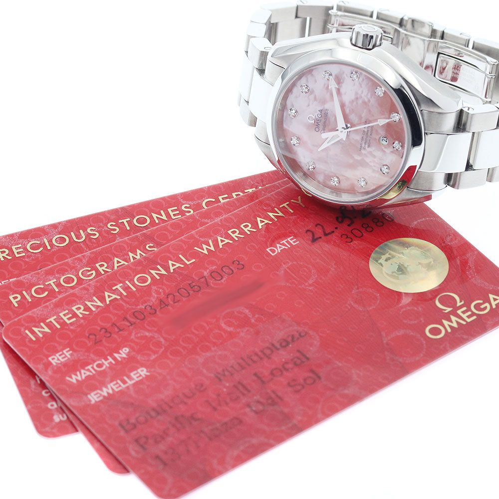 OMEGA Seamaster Aqua Terra 231.10.34.20.57.003 12P diamond date Pink shell Dial Automatic Ladies Watch_958889