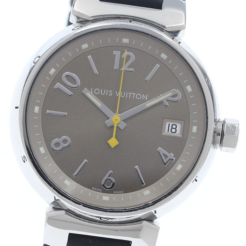 LOUIS VUITTON Tambour Q1312 Date Brown Dial Quartz Boy's Watch_959373