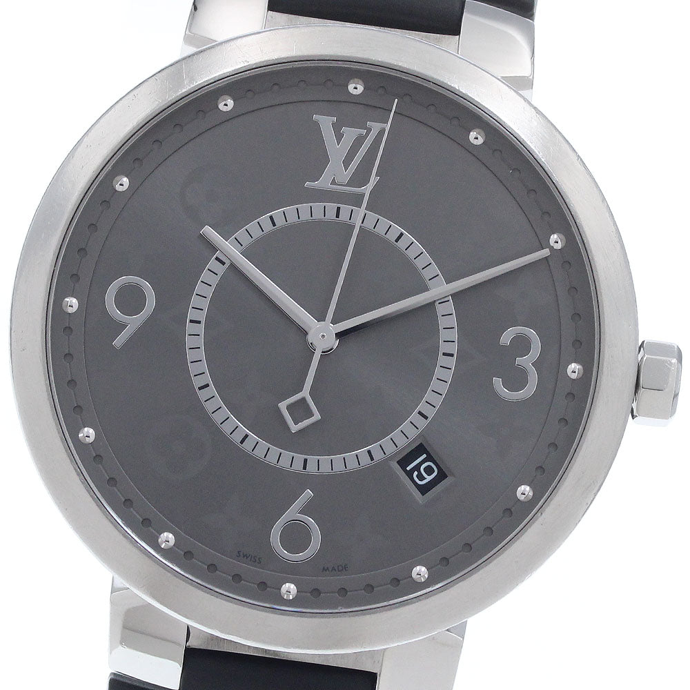 LOUIS VUITTON Tambour Slim Eclipse Q1DM0 Date gray Dial Quartz Men's_959385