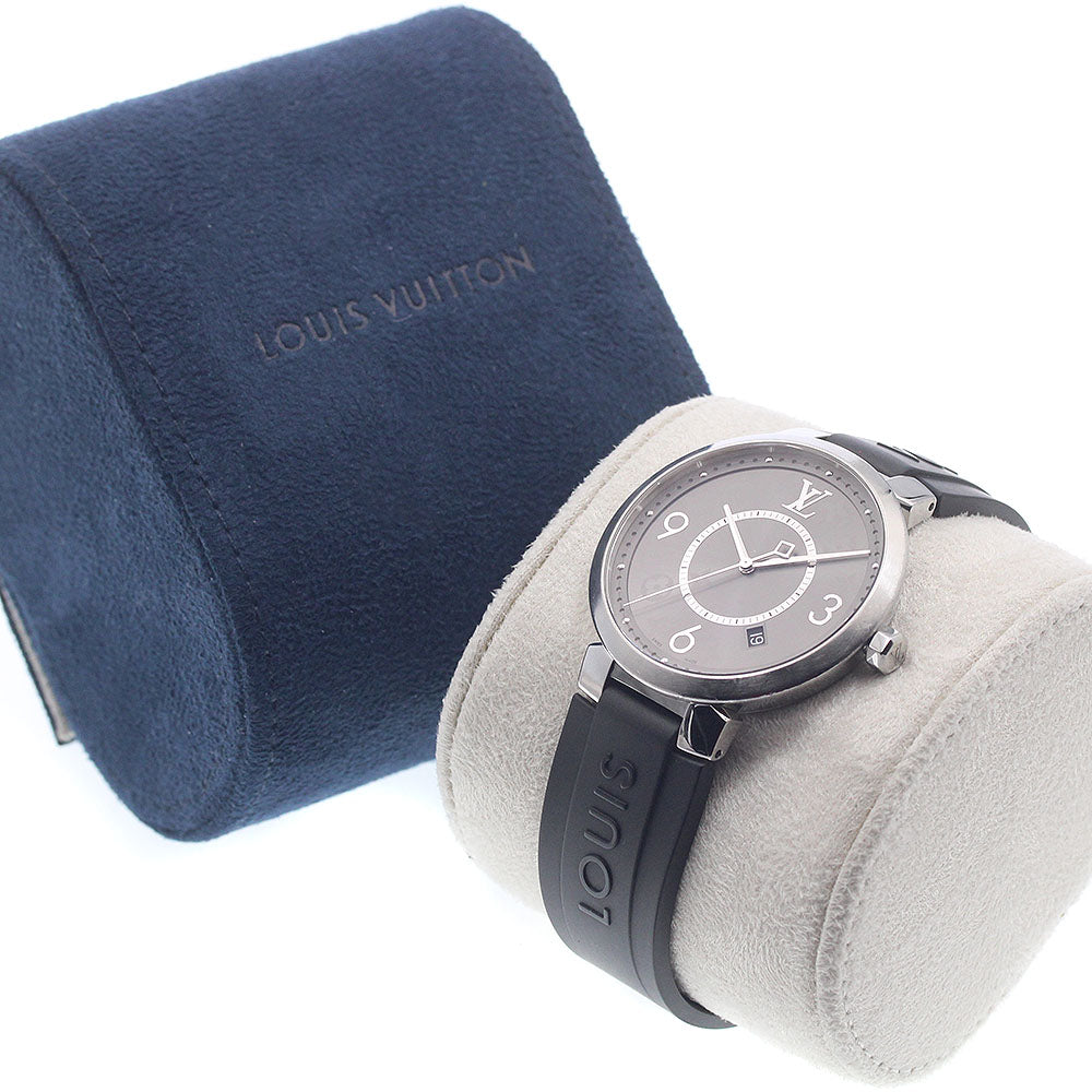 LOUIS VUITTON Tambour Slim Eclipse Q1DM0 Date gray Dial Quartz Men's_959385
