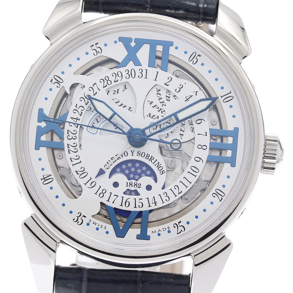 CUERVO Y SOBRINOS Historia Doll Luna 3194.1BS Small seconds white Dial Automatic Men's Watch_959415
