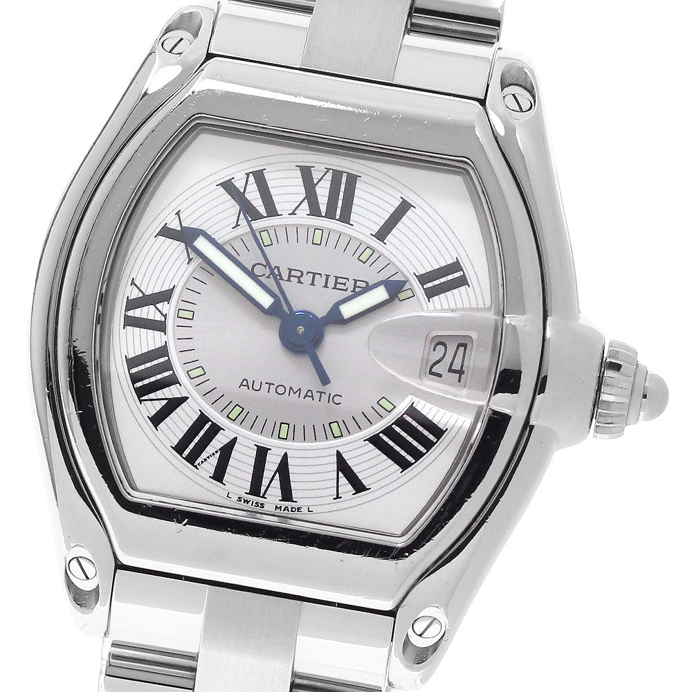 CARTIER Roadster LM W62000V3 Date Silver Dial Automatic Men's Watch_959423