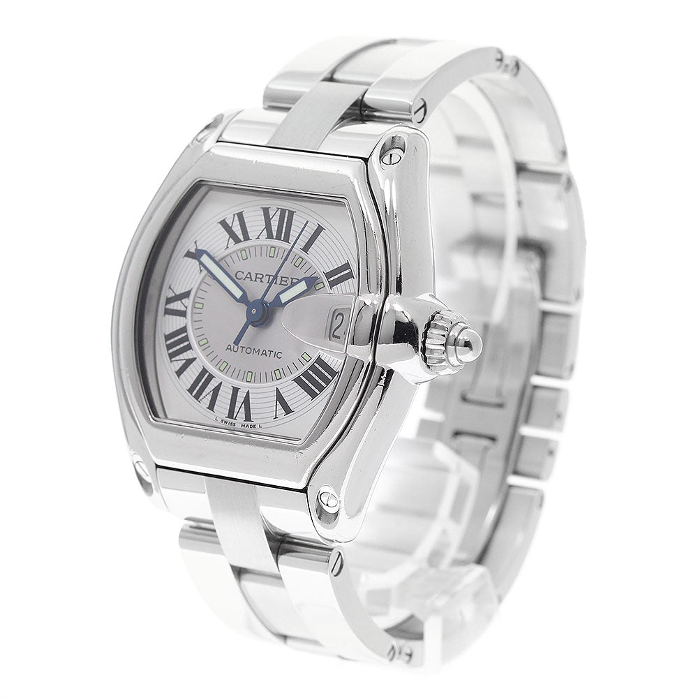 CARTIER Roadster LM W62000V3 Date Silver Dial Automatic Men's Watch_959423