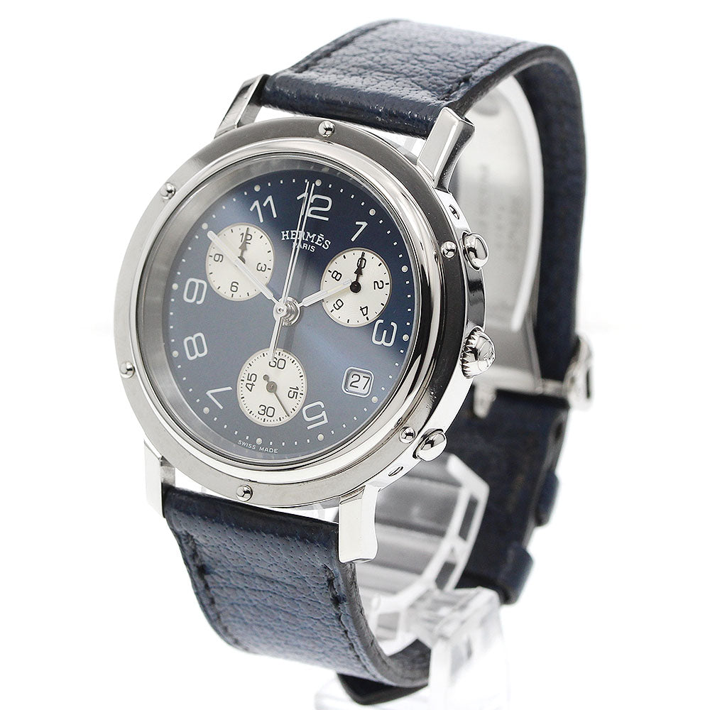 HERMES Clipper chrono CL1.910 Date Navy Dial Quartz Men's Watch_959434