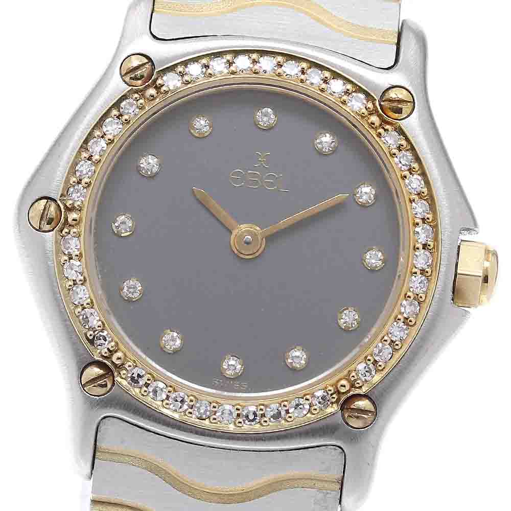 EBEL Classic wave 166902 Diamond bezel 12P gray Dial Quartz Ladies Watch_959487
