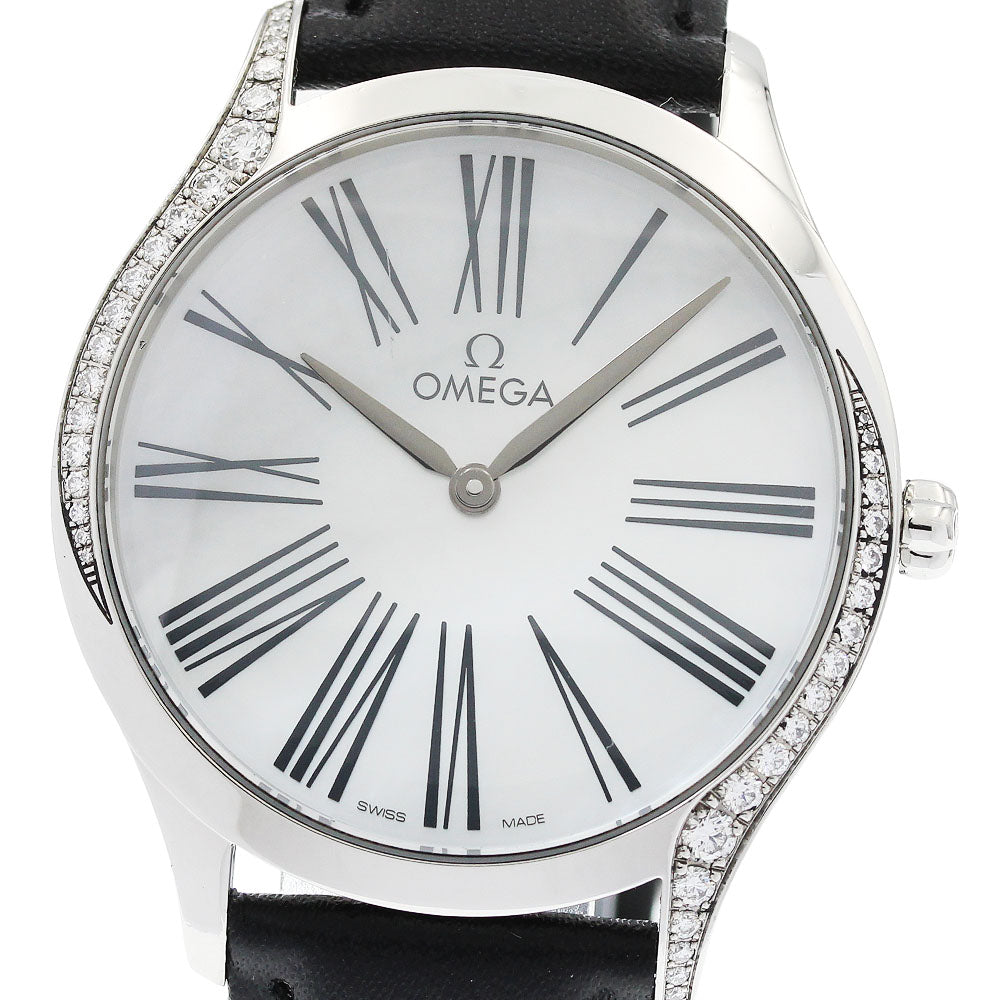 OMEGA De Ville Tresor 428.17.36.60.04.001 Side diamond White shell Dial Quartz Ladies Watch_959527