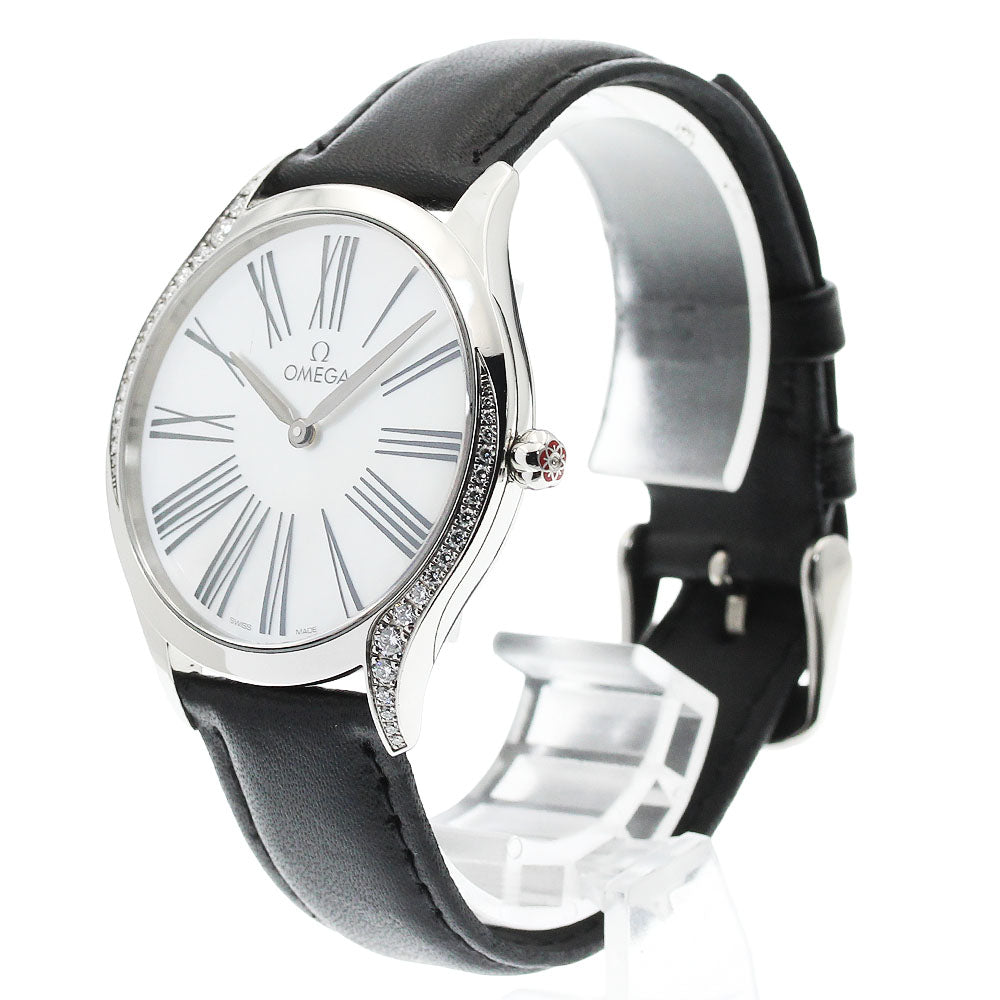 OMEGA De Ville Tresor 428.17.36.60.04.001 Side diamond White shell Dial Quartz Ladies Watch_959527