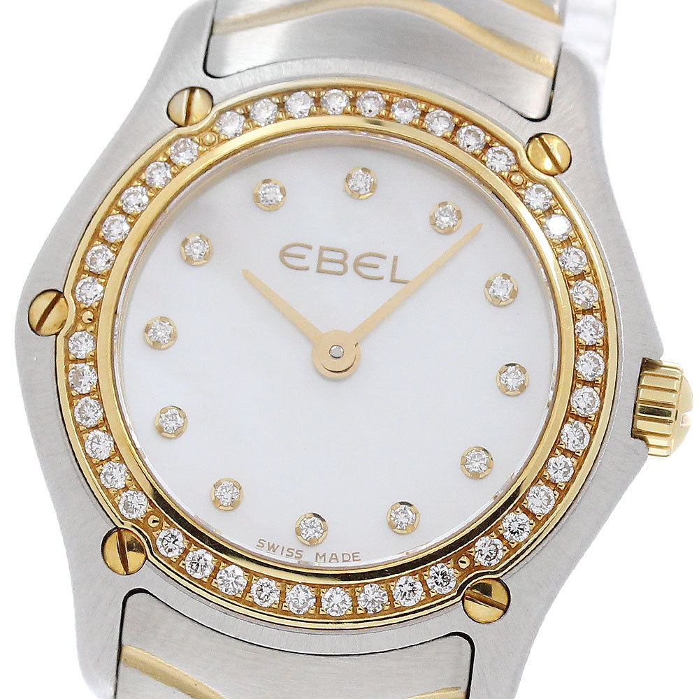 EBEL Classic Wave Mini 1215262 Diamond bezel 12P White shell Dial Quartz Ladies Watch_959587