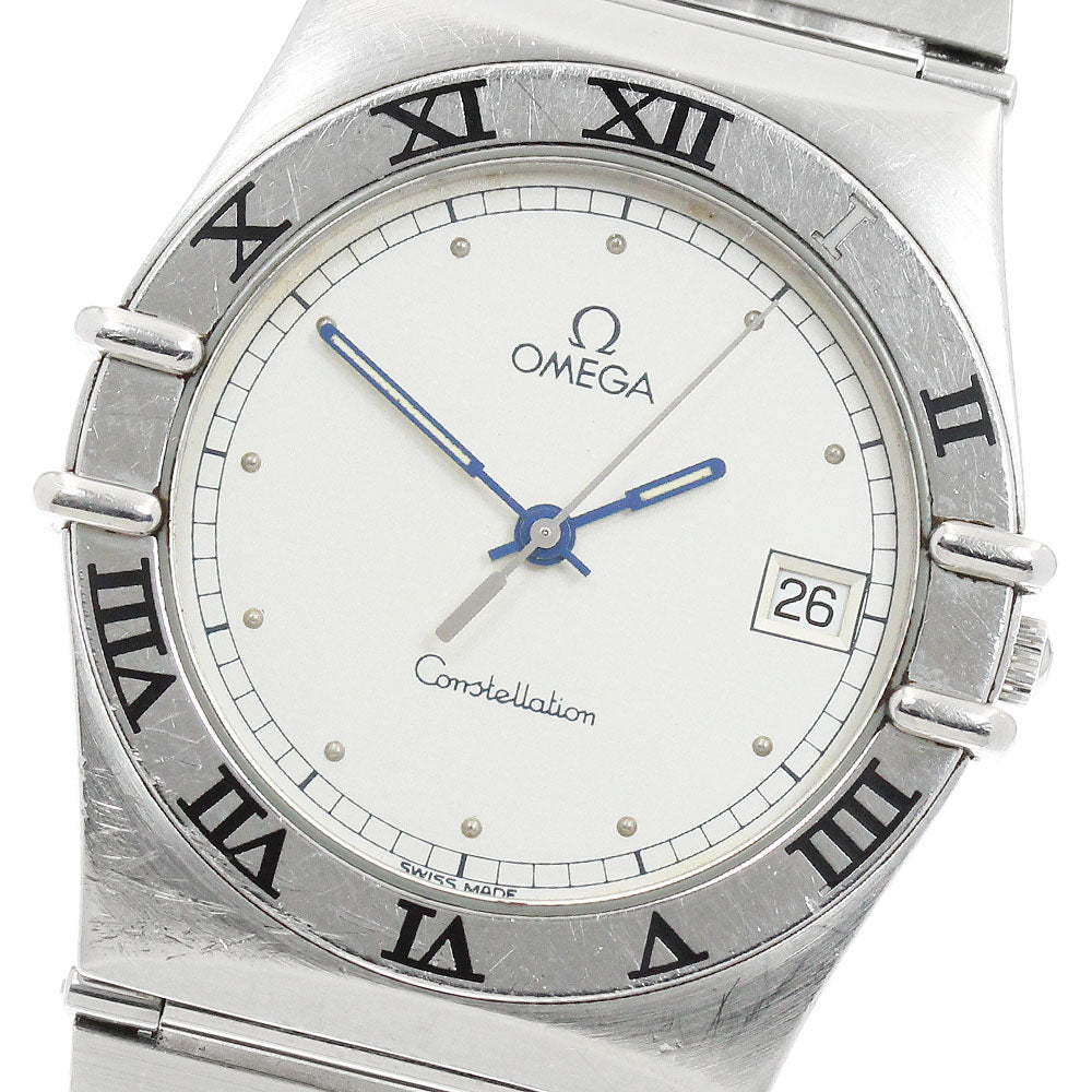 OMEGA Constellation Date Flat bezel Silver Dial Quartz Men's Watch_959646