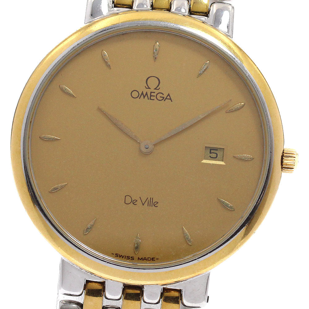 OMEGA De Ville Date Stainless Steel/YG Bracelet Quartz Men's Watch_959647