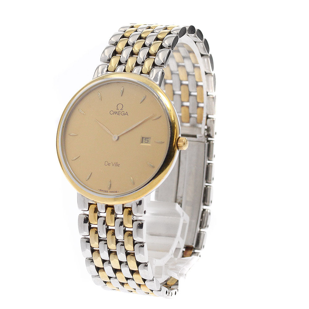 OMEGA De Ville Date Stainless Steel/YG Bracelet Quartz Men's Watch_959647