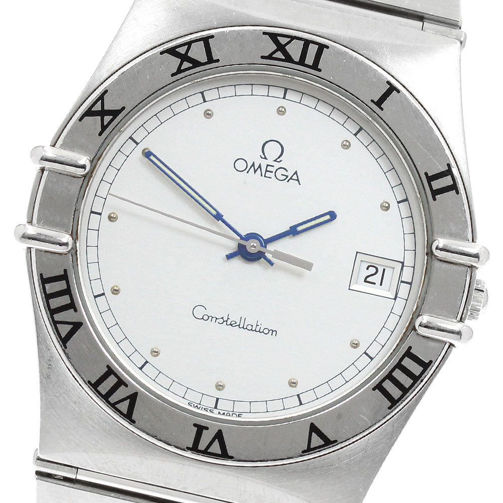 OMEGA Constellation Date Flat bezel Silver Dial Quartz Men's Watch_959658