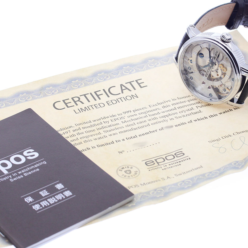 EPOS Vern 3435CGSL skeleton Dial Hand Winding Men's Watch_959932