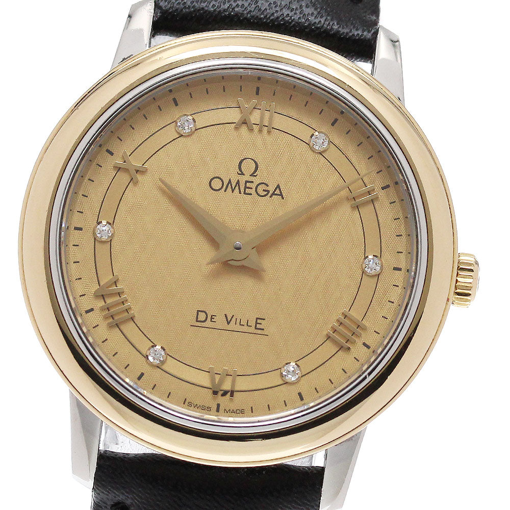 OMEGA De Ville Prestige 424.23.27.60.58.001 18K Yellow Gold Bezel Quartz_959977