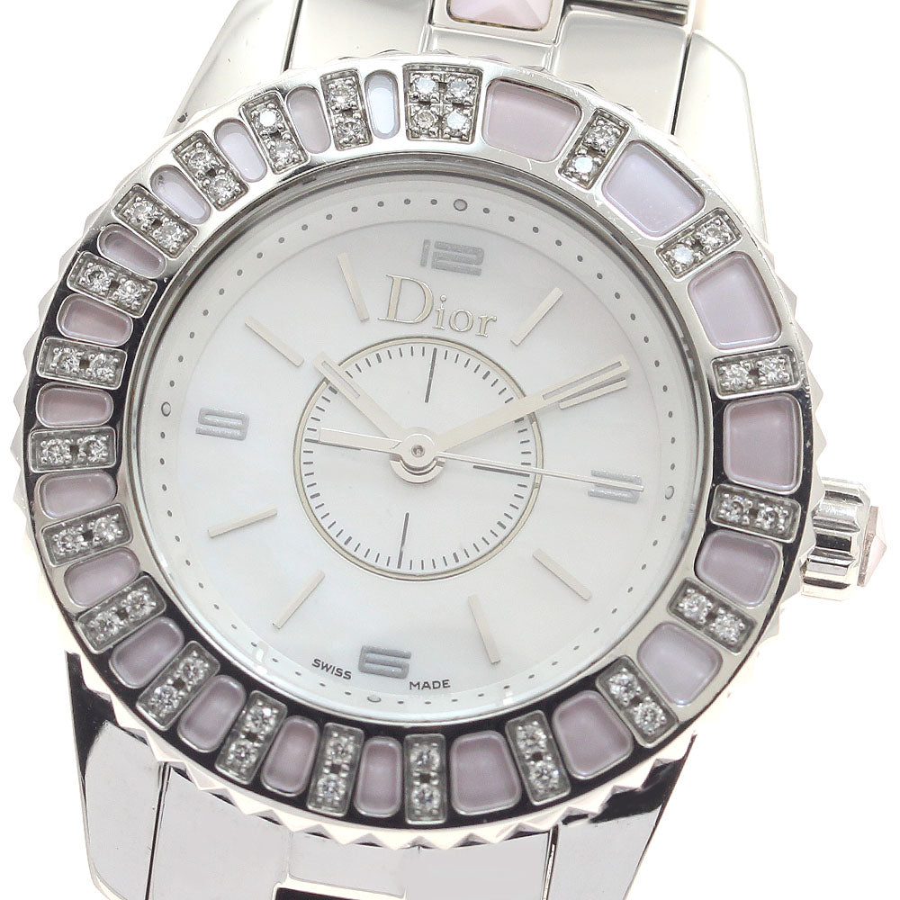 Christian Dior crystal CD112111 Diamond Bezel White shell Dial Quartz Ladies Watch_959980