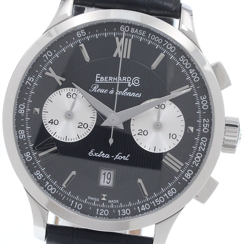 EBERHARD Extrafort Grand Taille Rouà Colonne 31955 Chronograph Date Black / Silver Dial Automatic Men's Watch_960020