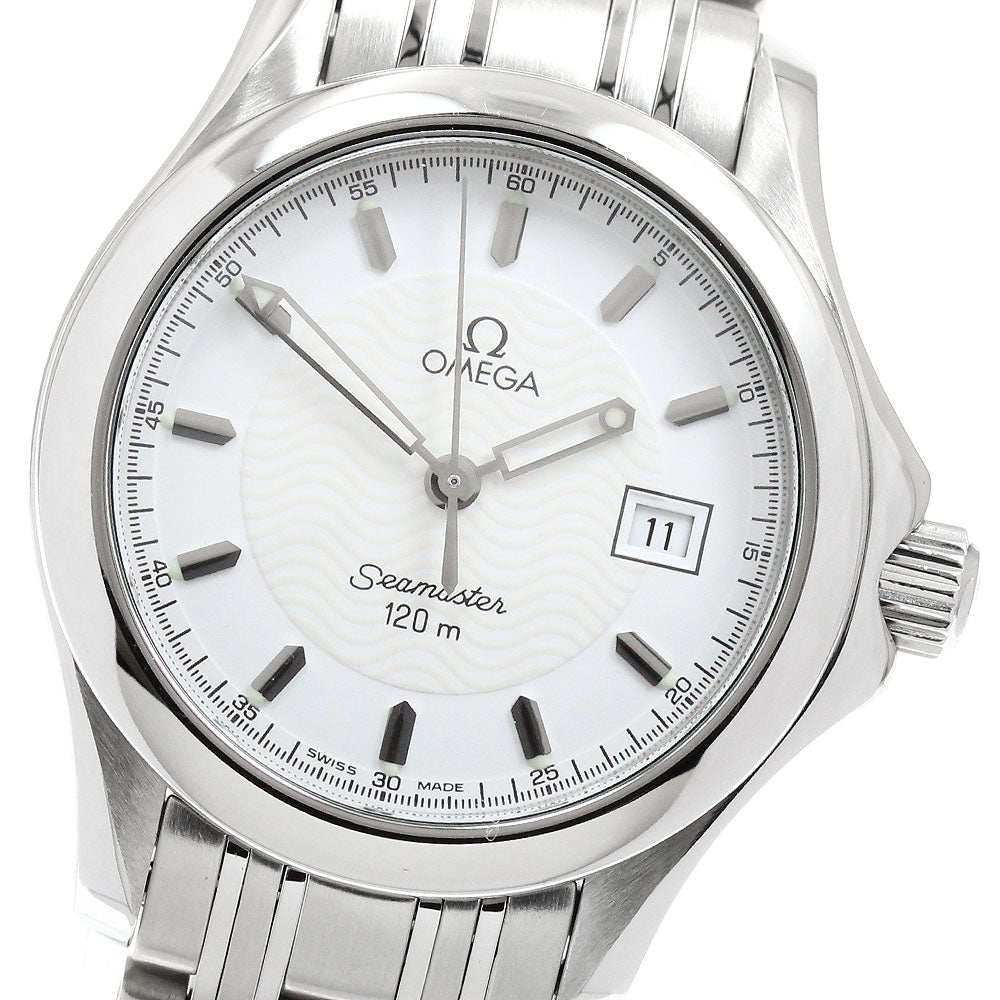 OMEGA Seamaster120M 2571.21 Date white Dial Quartz Ladies Watch_960145