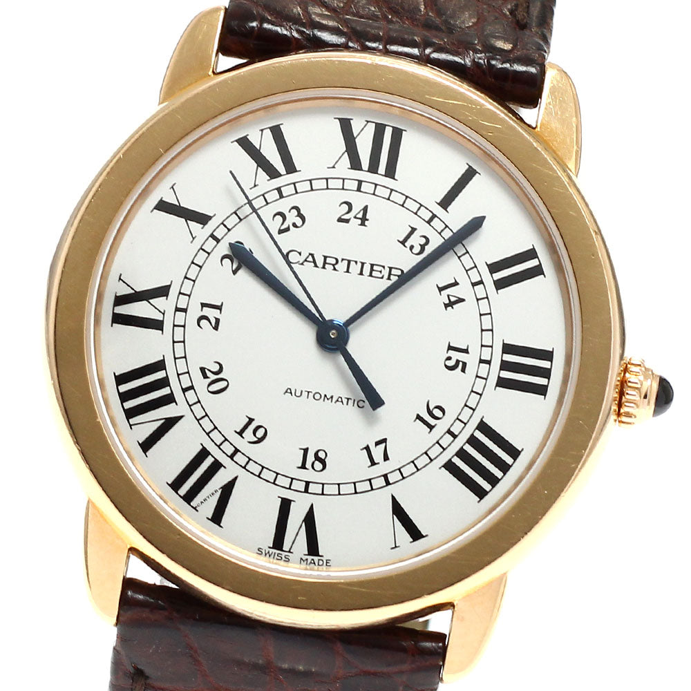 CARTIER Ronde Solo de Cartier XL W2RN0008 18K Pink Gold Silver Dial Automatic Men's Watch_960375