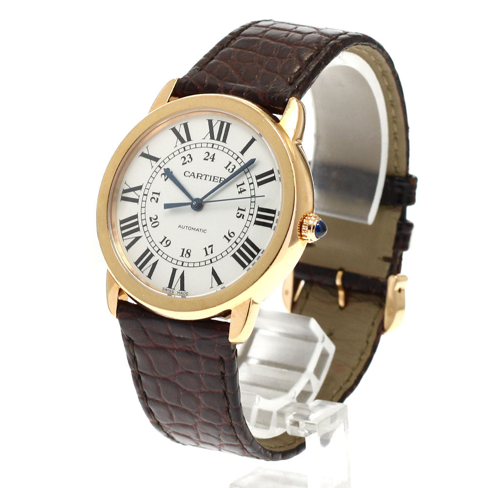 CARTIER Ronde Solo de Cartier XL W2RN0008 18K Pink Gold Silver Dial Automatic Men's Watch_960375
