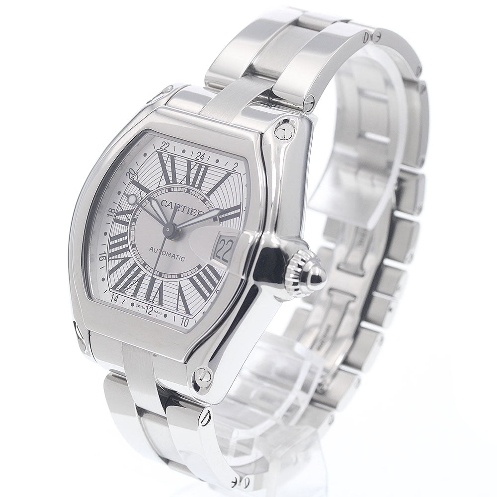 CARTIER Roadster W62032X6 GMT date Silver Dial Automatic Men's Watch_960427