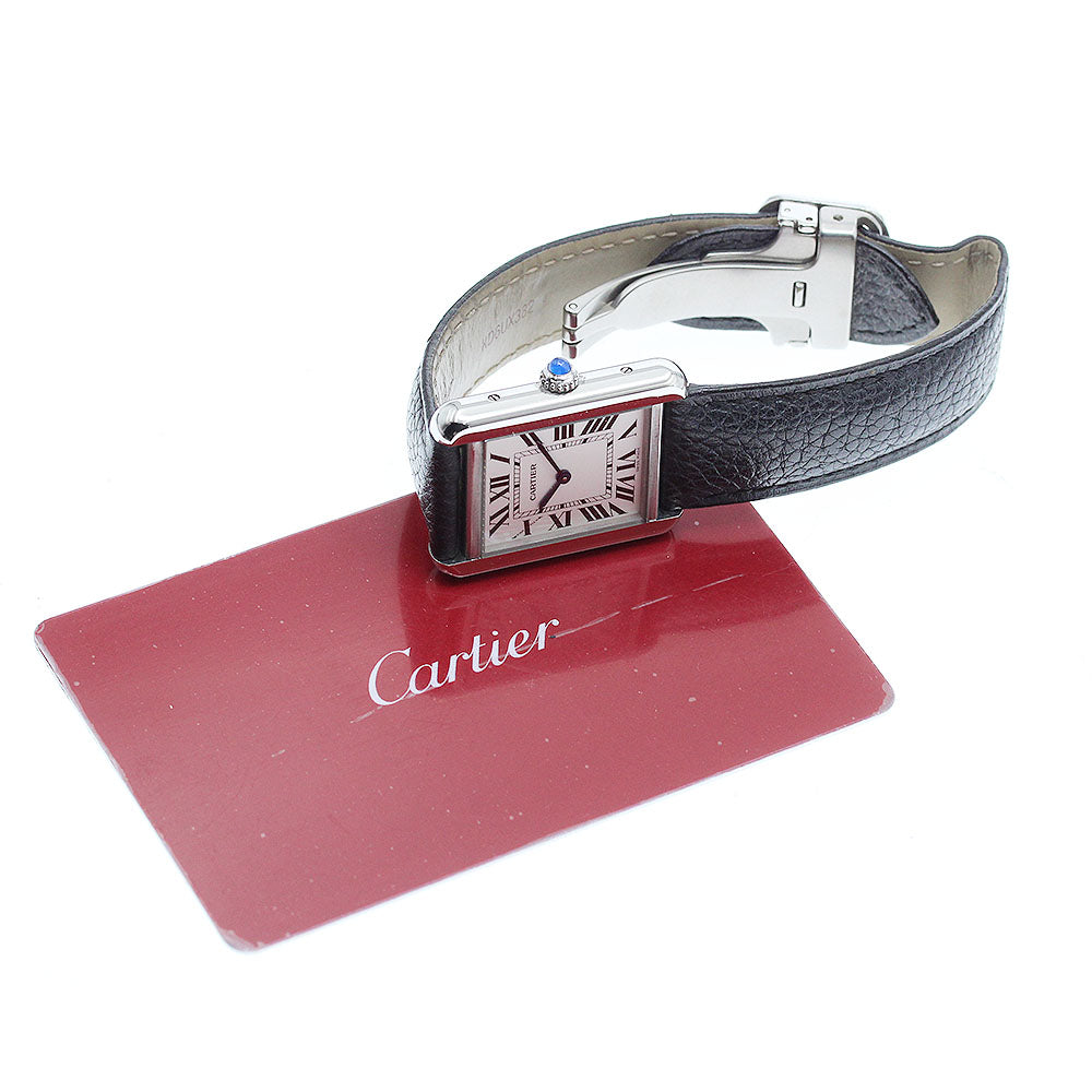 CARTIER Tank solo SM WSTA0030 Silver Dial Quartz Ladies Watch_960814