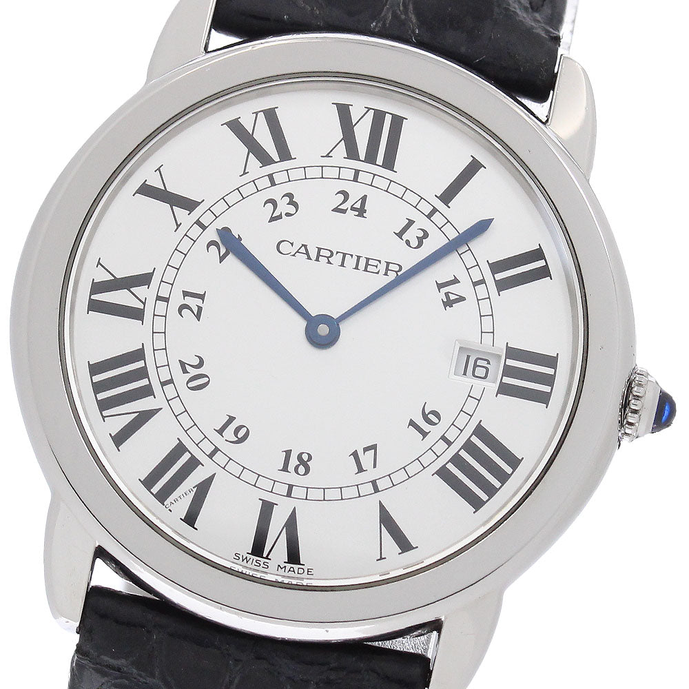 CARTIER Ronde SoloLM W6700255 Date Silver Dial Quartz Men's Watch_960890