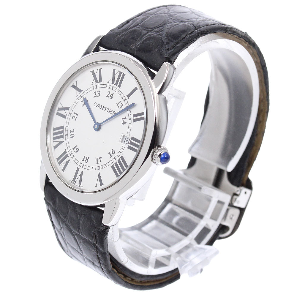 CARTIER Ronde SoloLM W6700255 Date Silver Dial Quartz Men's Watch_960890