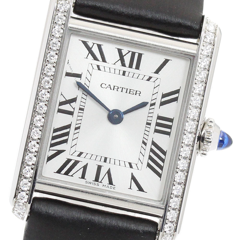 CARTIER tank mast SM W4TA0016 Diamond Bezel Quartz Ladies Watch_960905