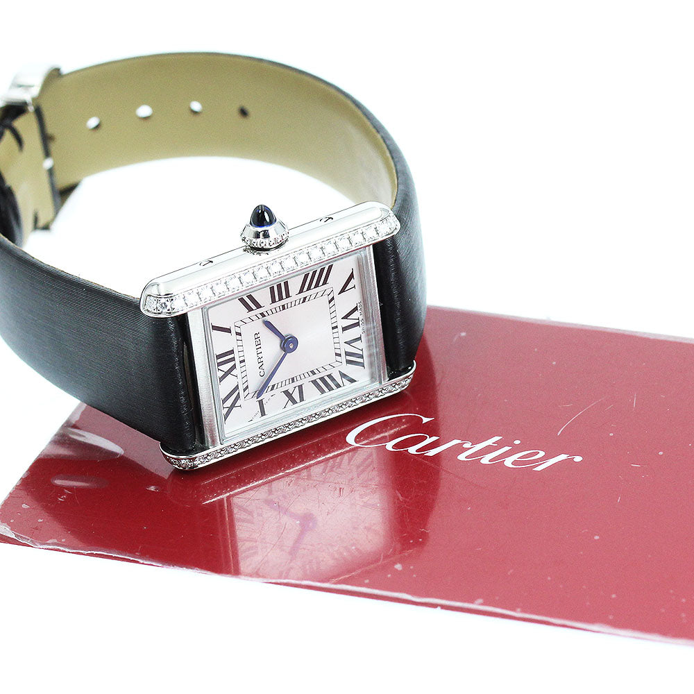 CARTIER tank mast SM W4TA0016 Diamond Bezel Quartz Ladies Watch_960905