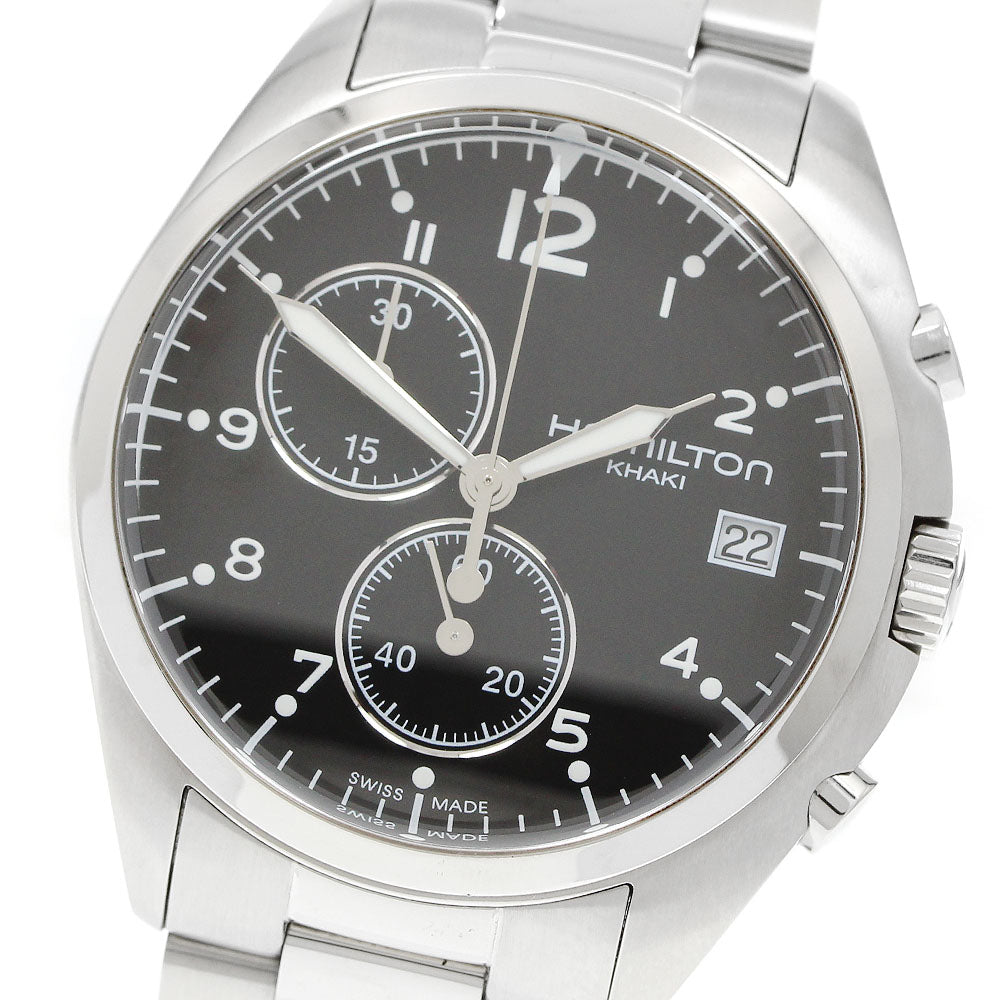 HAMILTON Khaki pilot H765120 Chronograph black Dial Quartz Men's Watch_961131