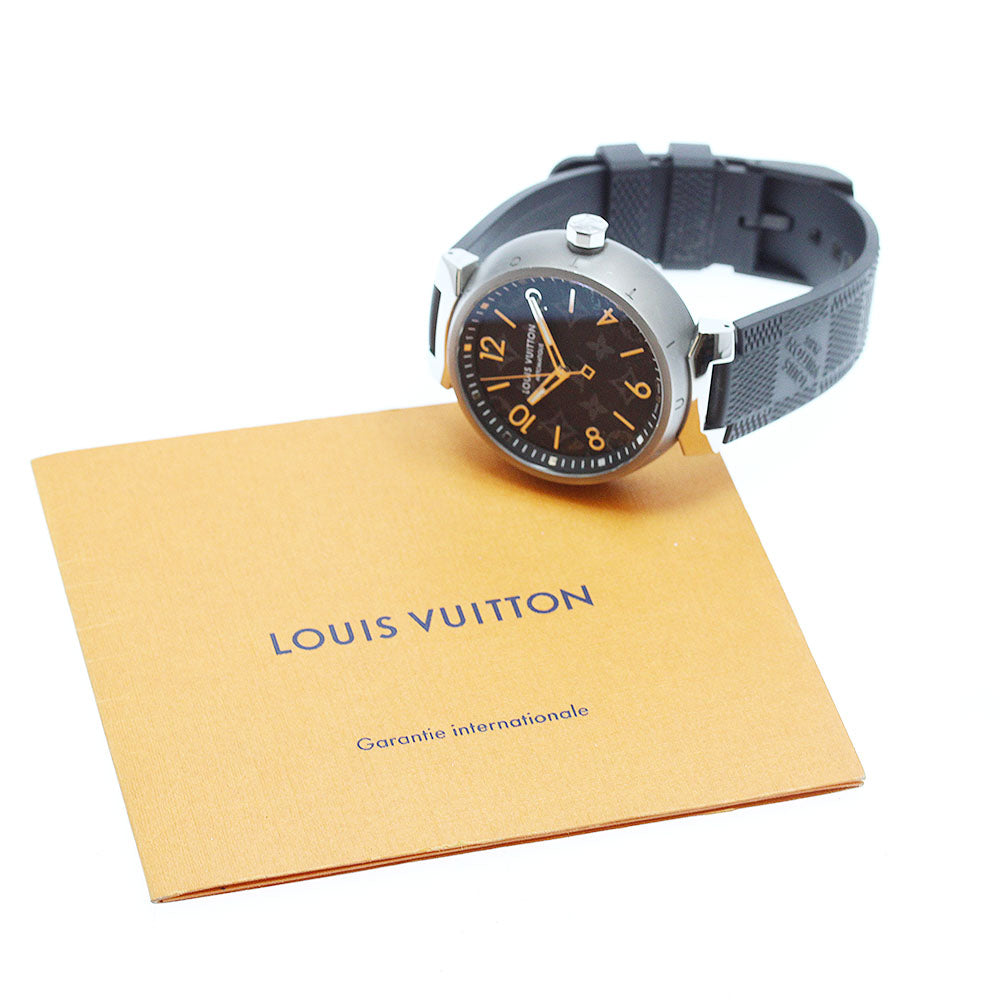 LOUIS VUITTON Tambour Otomatic GM Monogram Eclipse QA140 Automatic Men's_961148