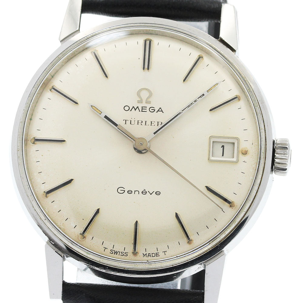 OMEGA TURLER Geneve 136.00011 Date Cal.613 Silver Dial Hand Winding Men's_961315