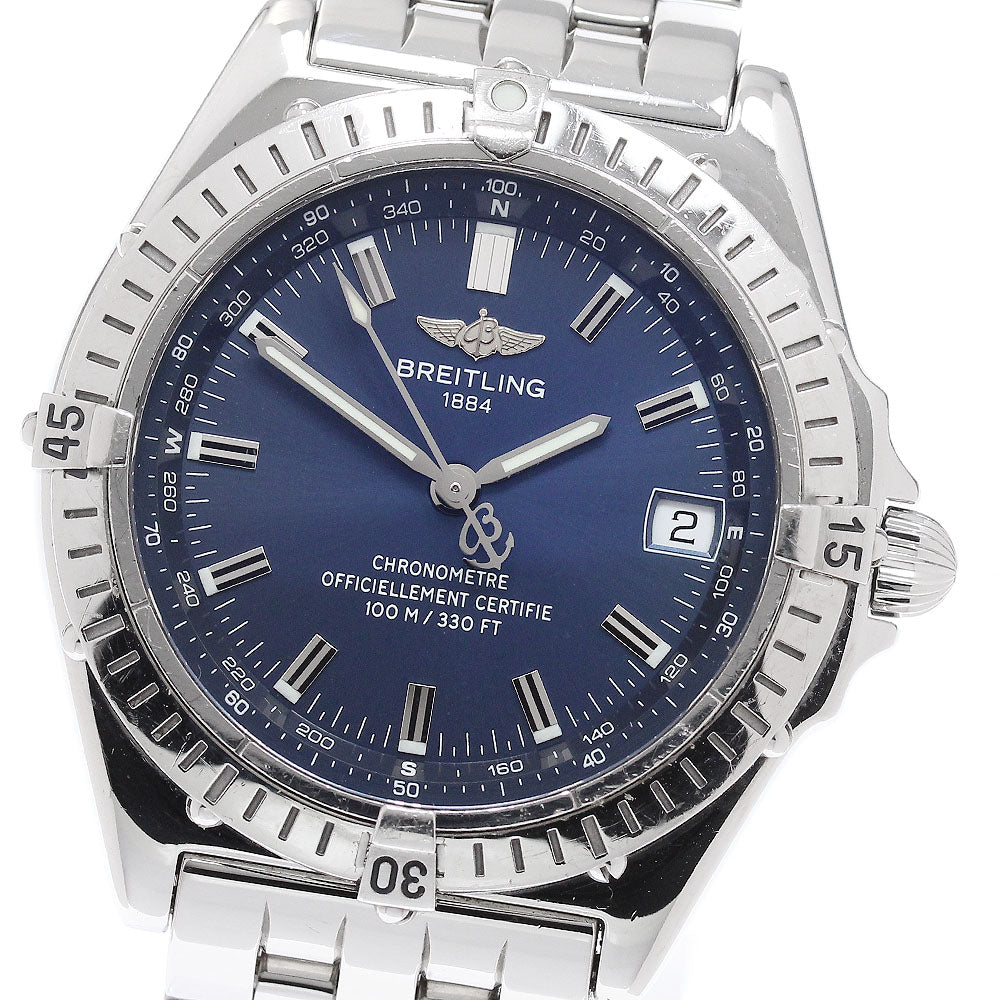 BREITLING Wings A10350 Date Navy Dial Automatic Men's Watch_961460
