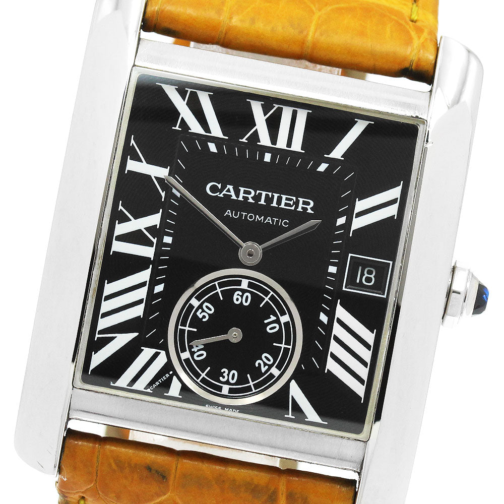 CARTIER Tank MC W5330004 Date Small Second black Dial Automatic Men's Watch_961947