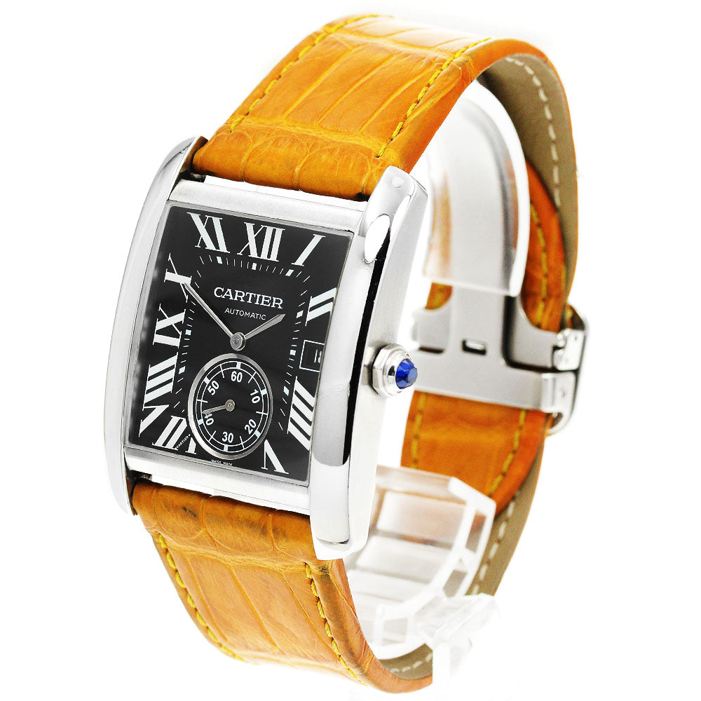 CARTIER Tank MC W5330004 Date Small Second black Dial Automatic Men's Watch_961947