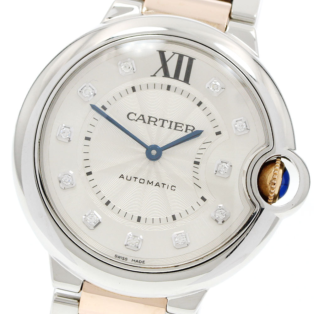 CARTIER Baron blue WE902031 11P diamond Silver Dial Automatic Men's Watch_962531