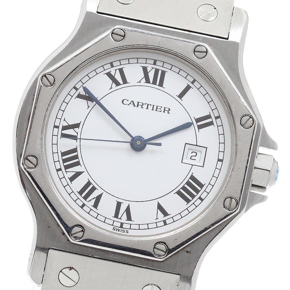 CARTIER Santos Octagon LM 81037188 Date white Dial Automatic Men's Watch_962712
