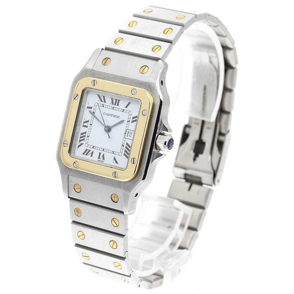 CARTIER Santos GalbeeLM Date YG bezel white Dial Automatic Men's Watch_962788