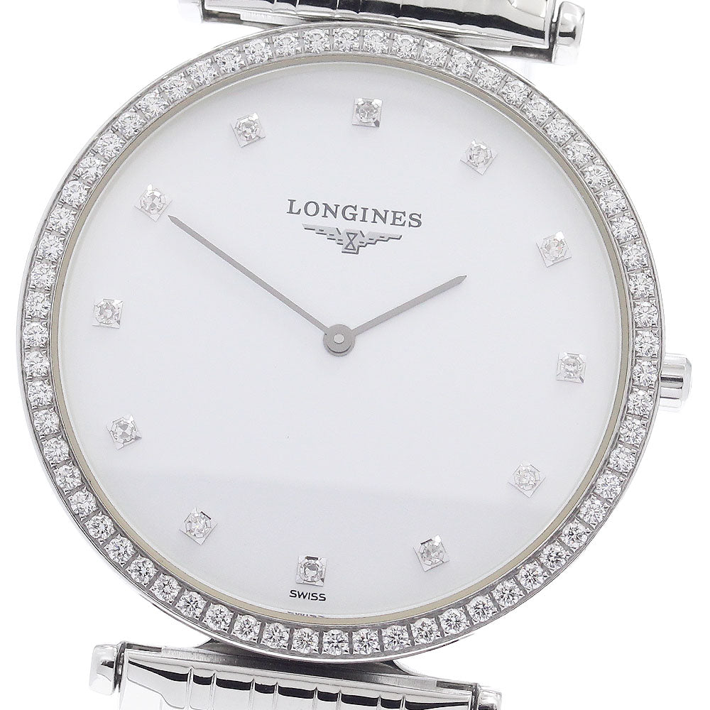 LONGINES Grand classic L4.741.0 Diamond Bezel white Dial Quartz Men's_963224