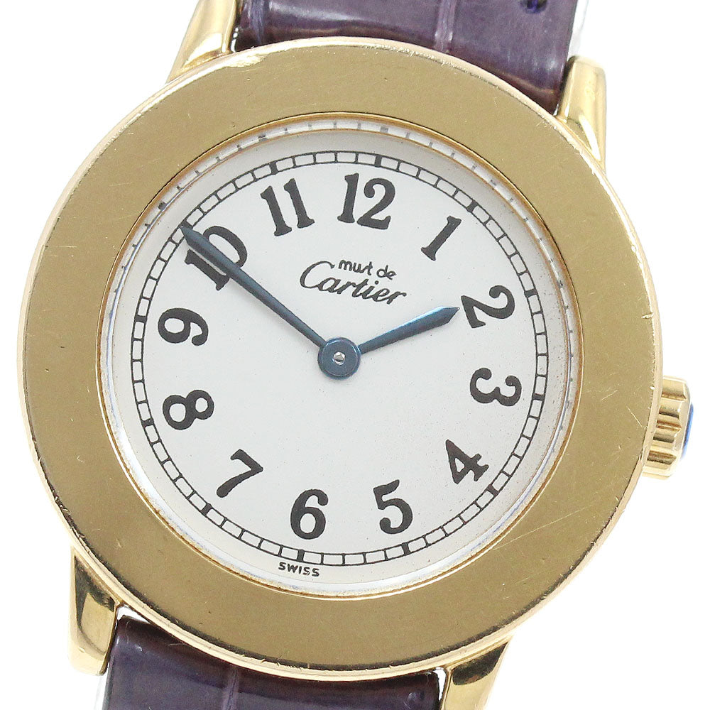 CARTIER Mastrond SM W1008843 beige Dial Quartz Ladies Watch_963425