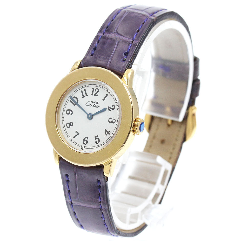 CARTIER Mastrond SM W1008843 beige Dial Quartz Ladies Watch_963425