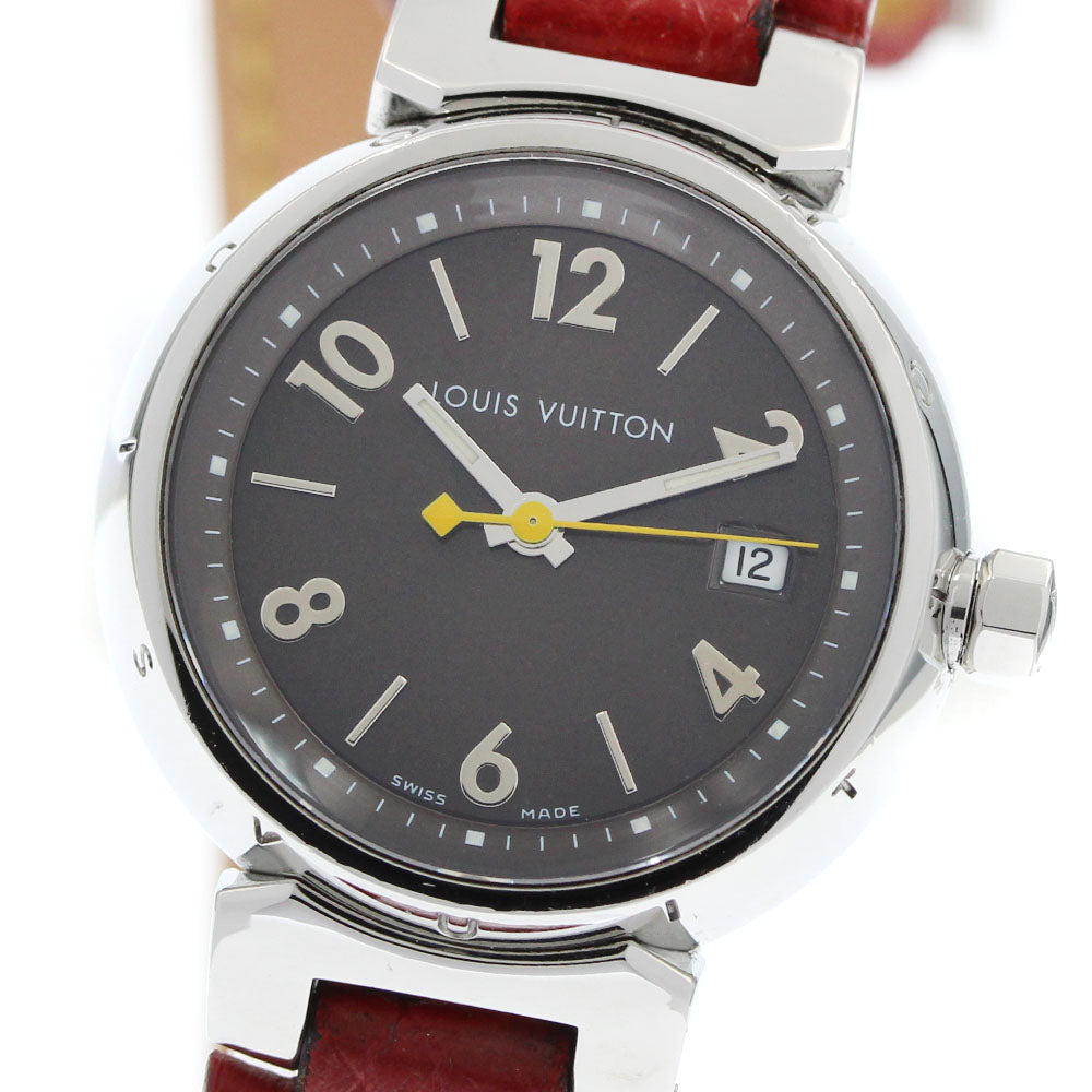 LOUIS VUITTON Tambour Q1211 Date Brown Dial Quartz Ladies Watch_963470
