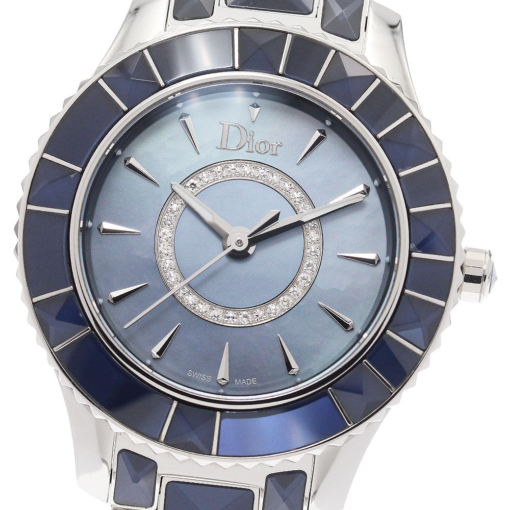 Dior crystal CD143117M001 Circle Diamond Blue shell Dial Quartz Ladies Watch_964103