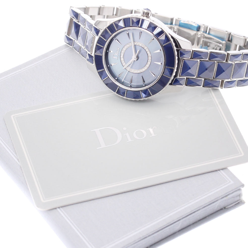 Dior crystal CD143117M001 Circle Diamond Blue shell Dial Quartz Ladies Watch_964103