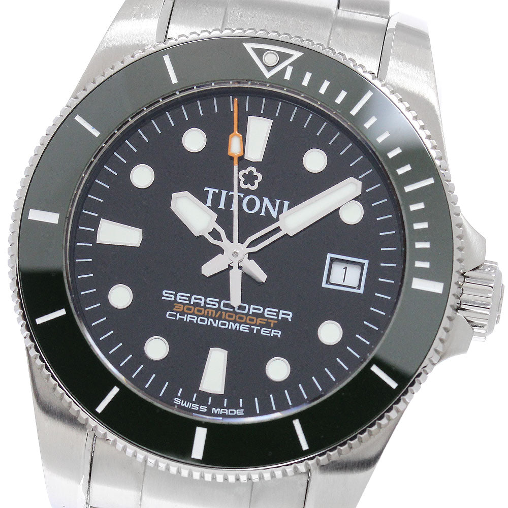 TITONI Seascoper 300 83300 Date black Dial Automatic Men's Watch_964236