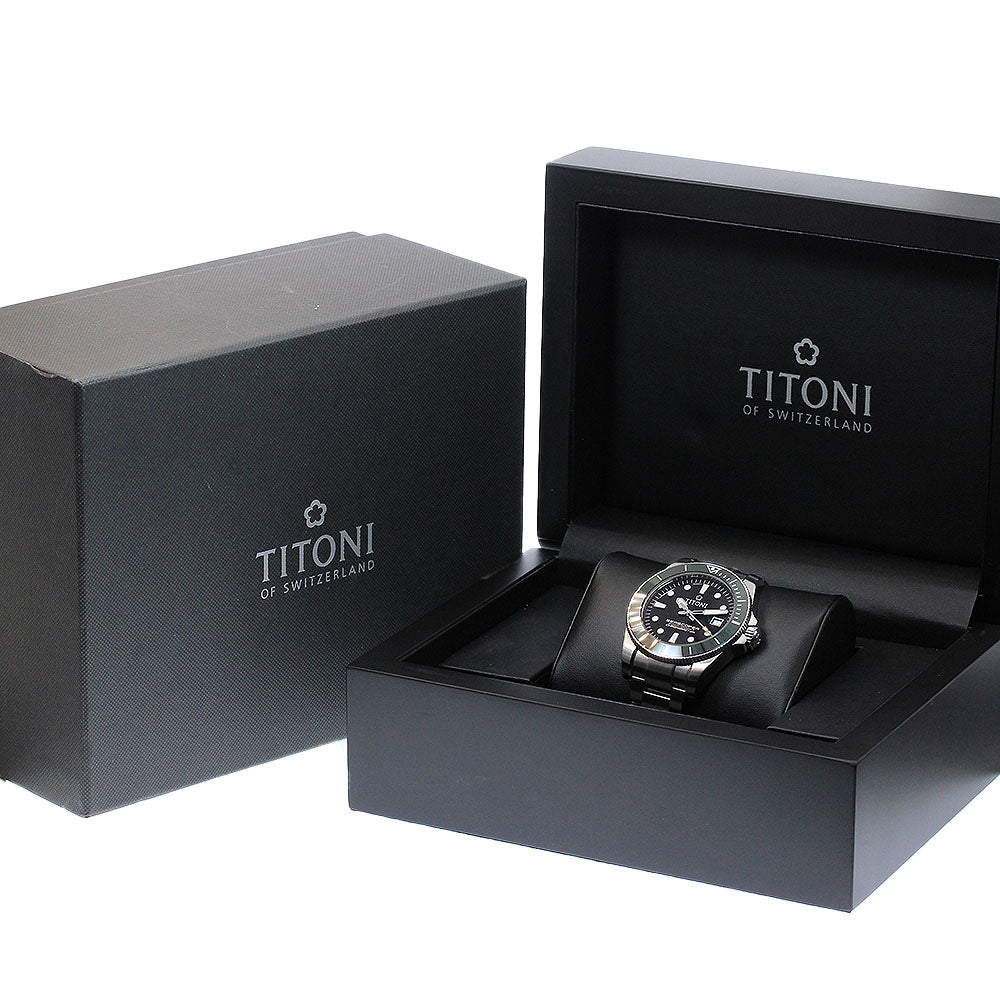 TITONI Seascoper 300 83300 Date black Dial Automatic Men's Watch_964236